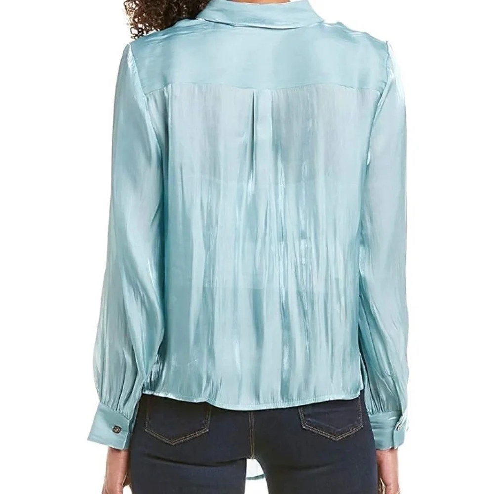 Vince Camuto Womens Iridescent Button Up Shirt Size Small - Picture 2 of 9